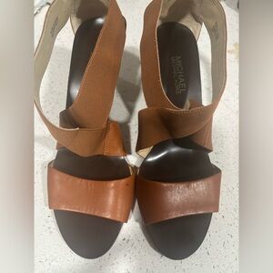 Michael Kors Brown Leather Sandals Modern Design